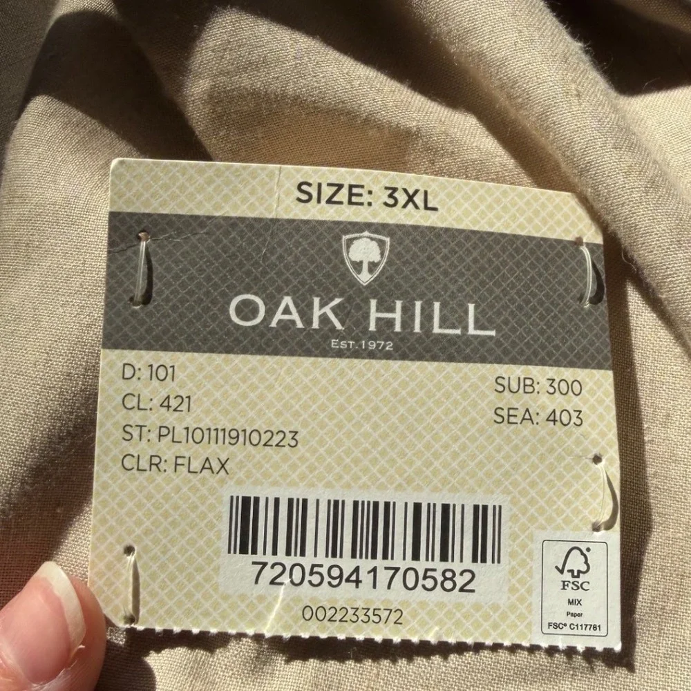 Oak Hill DXL Mens 3XL Blazer Sport Coat Flax Tan Two Button Notch Lapel NWT